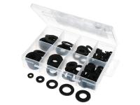 120 Piece Motorcycle Maintenance Rubber Washer Kit - Assortment of high-use repair washers for ATV, UTV, Moped, Scooter, and Motorcycles