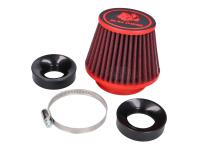 air filter Malossi red filter E18 racing 60mm straight w/ thread, red-black for PHBG 15-21, PHBL 20-26 carburetor for Keeway F-Act 50 2T -08