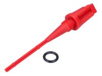 gear oil dipstick / filler screw plug Malossi red for Piaggio NRG 50 MC3 LC (DD Disc / Disc) [ZAPC32000]