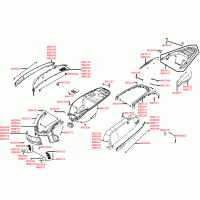 F12 rear body parts & under seat storage / helmet compartment