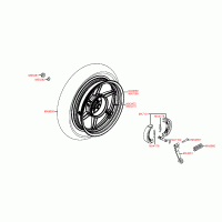 F08 rear wheel with brake