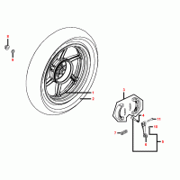 F08 rear wheel with brake