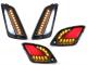 Indicator set front + rear -MOTO NOSTRA (-2014) dynamic LED sequential light, front with day time running light and rear with position light (E-mark)- Vespa GT, GTL, GTV, GTS 125-300 - smoked