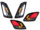 Indicator set front + rear -MOTO NOSTRA (2014-2018) dynamic LED sequential light, front with day time running light and rear with position light (E-mark)- Vespa GT, GTL, GTV, GTS 125-300 - smoked