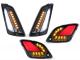 Indicator set front + rear -MOTO NOSTRA (2014-2018) dynamic LED sequential light, front with day time running light and rear with position light (E-mark)- Vespa GT, GTL, GTV, GTS 125-300 - smoked