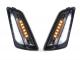 Pair of front indicators -MOTO NOSTRA (2014-) dynamic LED sequential light, day time running light (E-mark)- Vespa GT, GTL, GTV, GTS 125-300, HPE, Supertech (2019-) - smoked