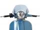 Flyscreen with chromed brackets -MOTO NOSTRA, w=340mm, h=105mm- Vespa PX80, PX125, PX150, PX200, LML 125/150 Star/Stella - smoke grey