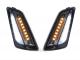 Pair of front indicators -MOTO NOSTRA (-2014) dynamic LED sequential light, day time running light (E-mark)- Vespa GT, GTL, GTV, GTS 125-300 - smoked