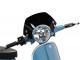 Flyscreen with chromed brackets -MOTO NOSTRA, w=340mm, h=105mm- Vespa PX80, PX125, PX150, PX200, LML 125/150 Star/Stella - black