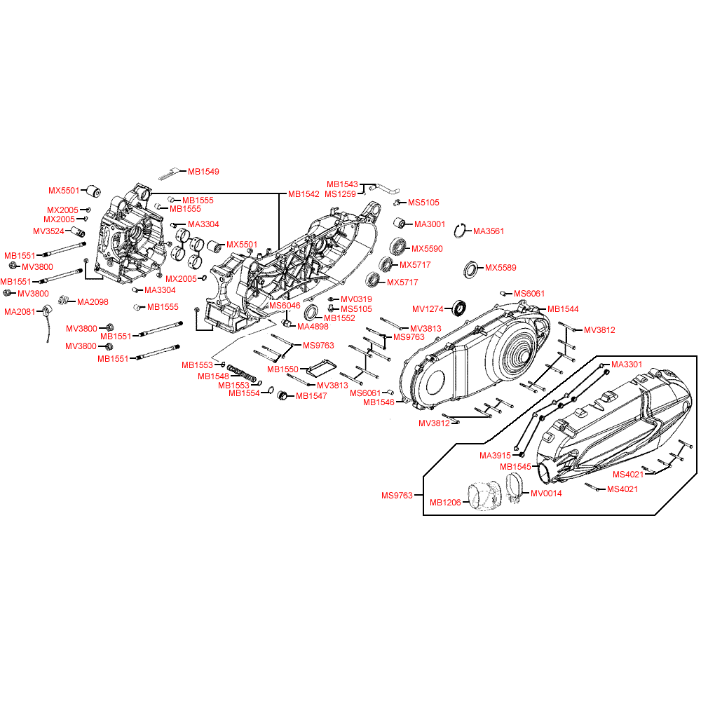 E01 crankcase