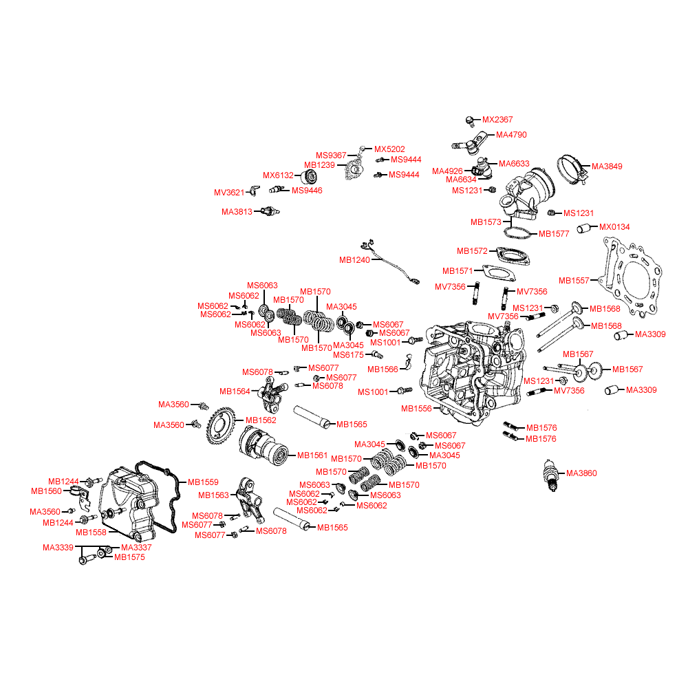 E02 cylinder head & valve system