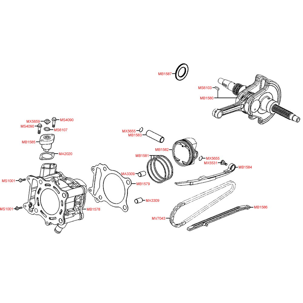 E03 cylinder & crankshaft