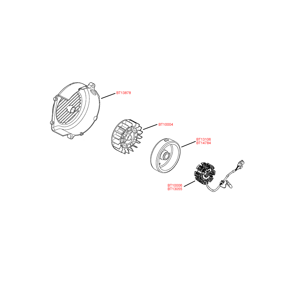 09 - alternator, fan wheel for Znen Snail 50 ZN50QT-A