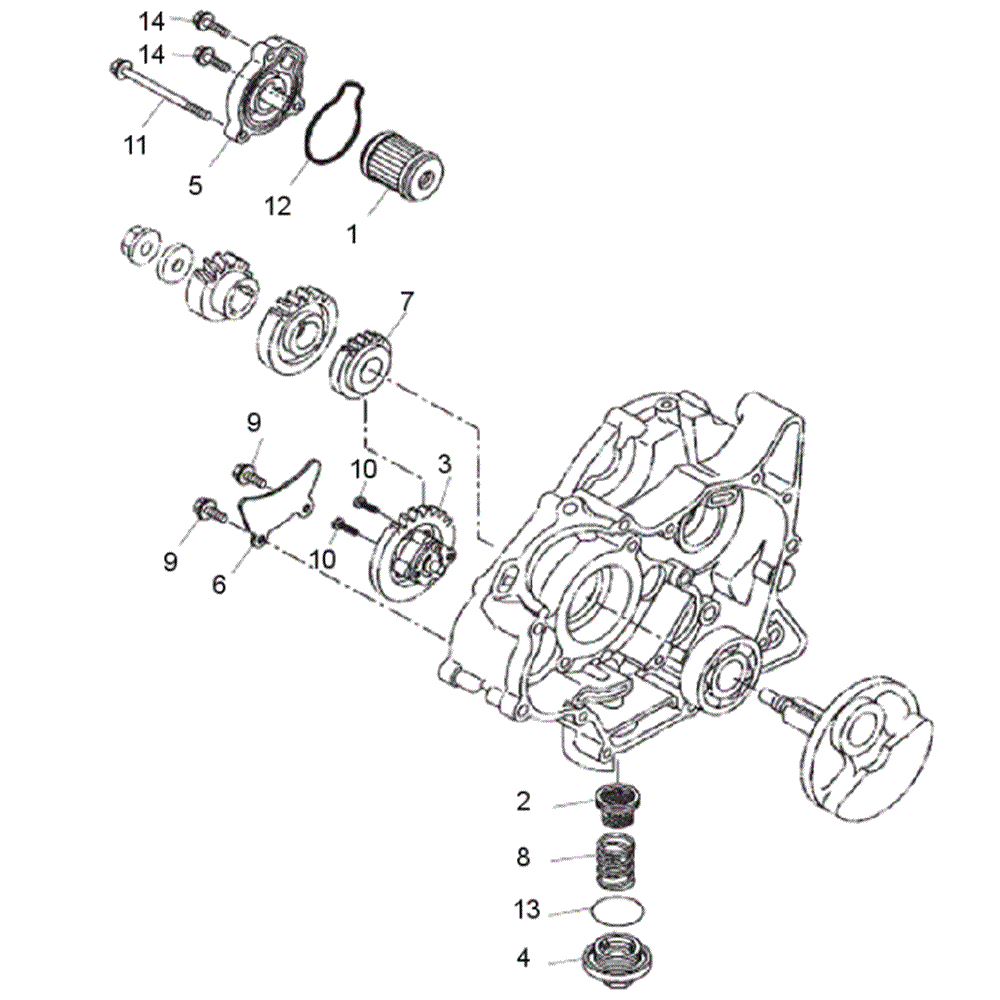 FIG08 oil pump, oil filter YI-3 OHC